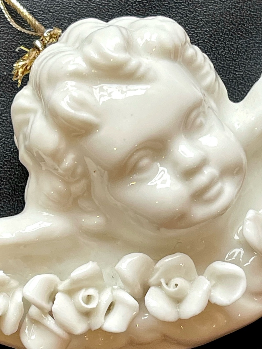 Set of 4 Cherub Ornaments-Glazed Porcelain